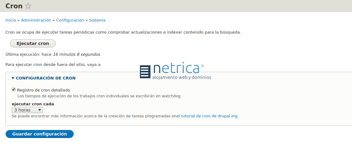 Cómo configurar las tareas cron en Drupal